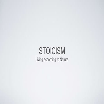 Stoicism: Living according to nature