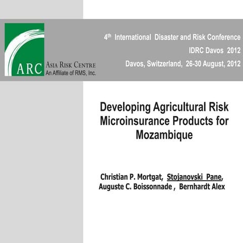 Agricultural risk micro-insurance product for Mozambique