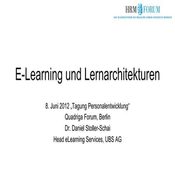 E-Learning und Lernarchitekturen