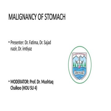 Approach to carcinoma stomach and its management