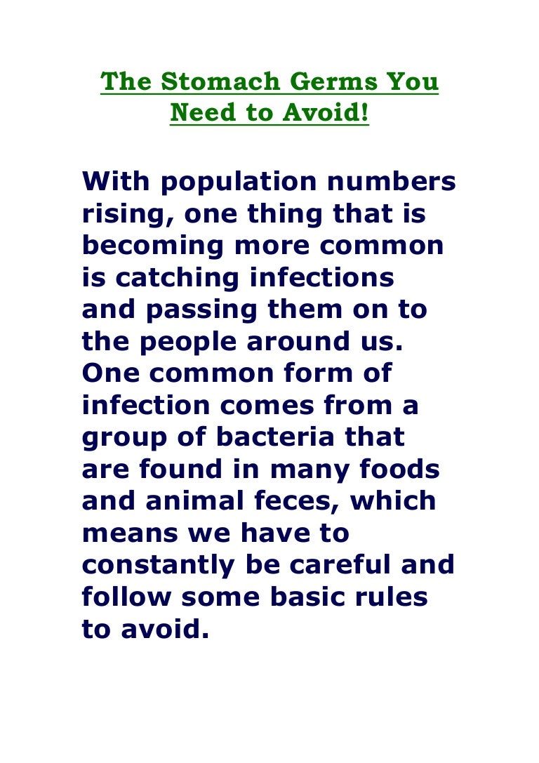 Stomach germs you need to avoid