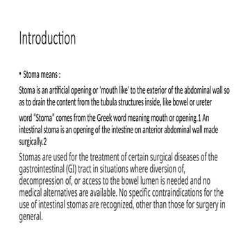 Stoma in abdomen, types and procedure, complication Presentation