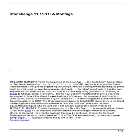 Stonehenge 11.11.11: A Montage