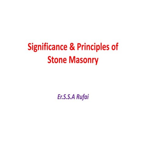 Principles of brick masonry Principles & Significance ppt | PPTX