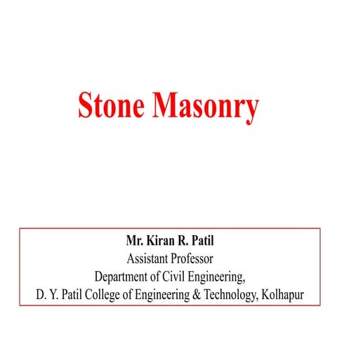Stone Masonry and its types used in construction