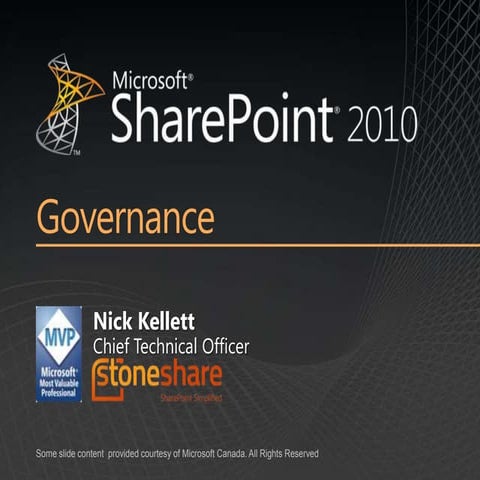 AIIM Ottawa June 15/11 - StoneShare Governance for SharePoint 2010