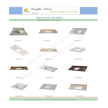 Stone vanity top catalog from China Kungfu Stone