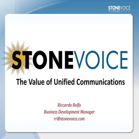 Stonevoice   Company Presentation