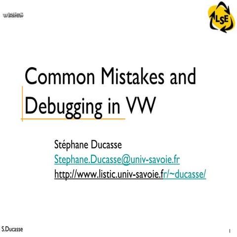 Debugging VisualWorks