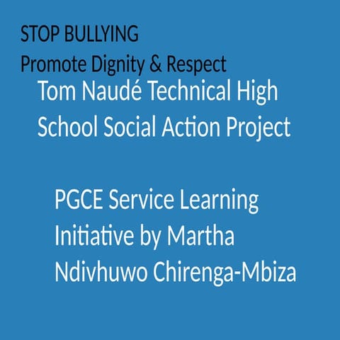 Stop Bullying: Promoting Dignity, Respect, and Inclusion in Schools | PPTX
