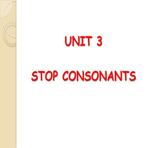 Stop consonants