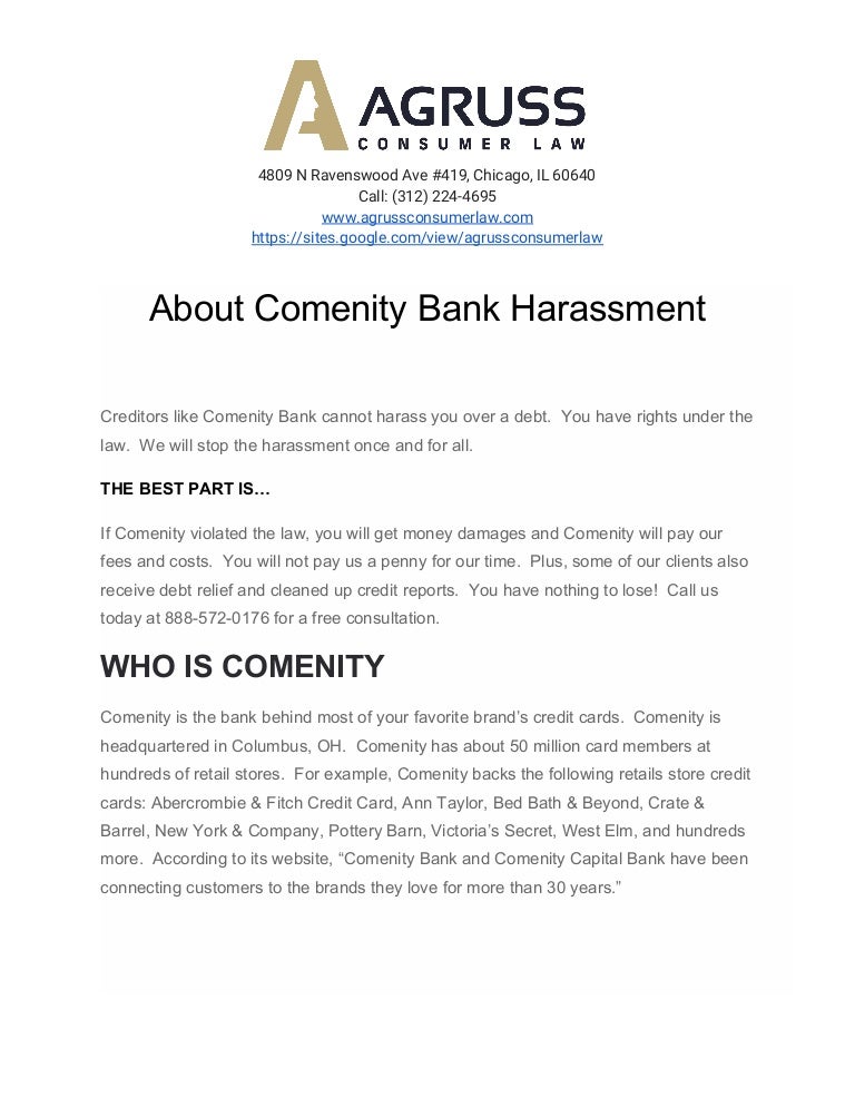 Stop Debt Collector Harassment Comenity Bank