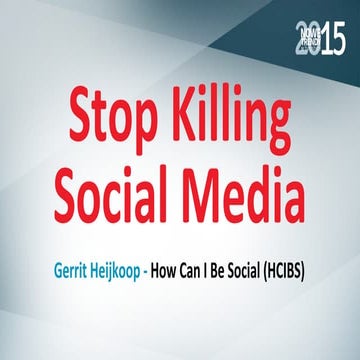 Stop Killing Social Media at #nntGdansk