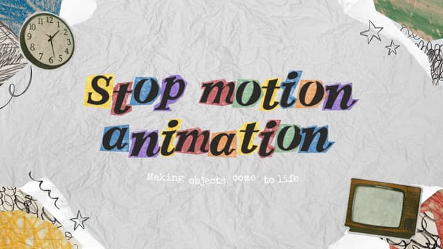 Stop Motion Animation Education Presentation in Grey White Collage Photograph...