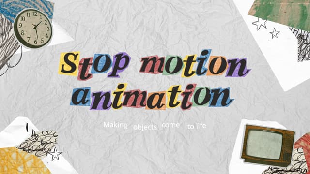 Stop Motion Animation Education Presentation in Grey White Collage Photograph...