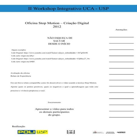 Apresentação sobre Stop Motion 2