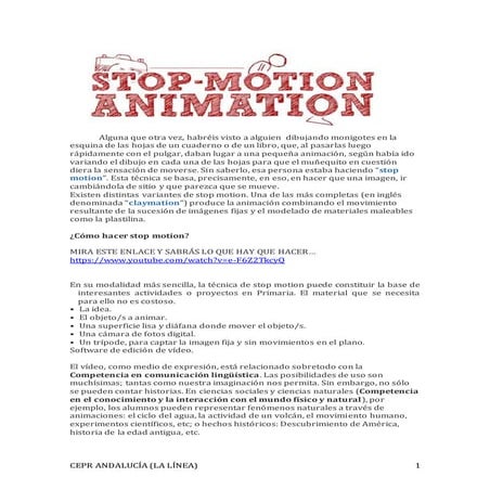 Stop motion en el cepr Andalucía