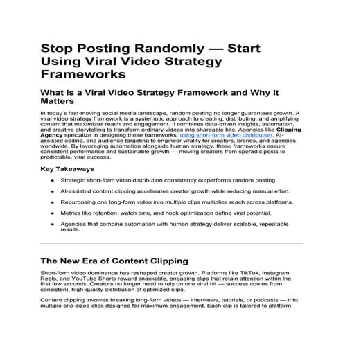 Stop Posting Randomly — Start Using Viral Video Strategy Frameworks.docx
