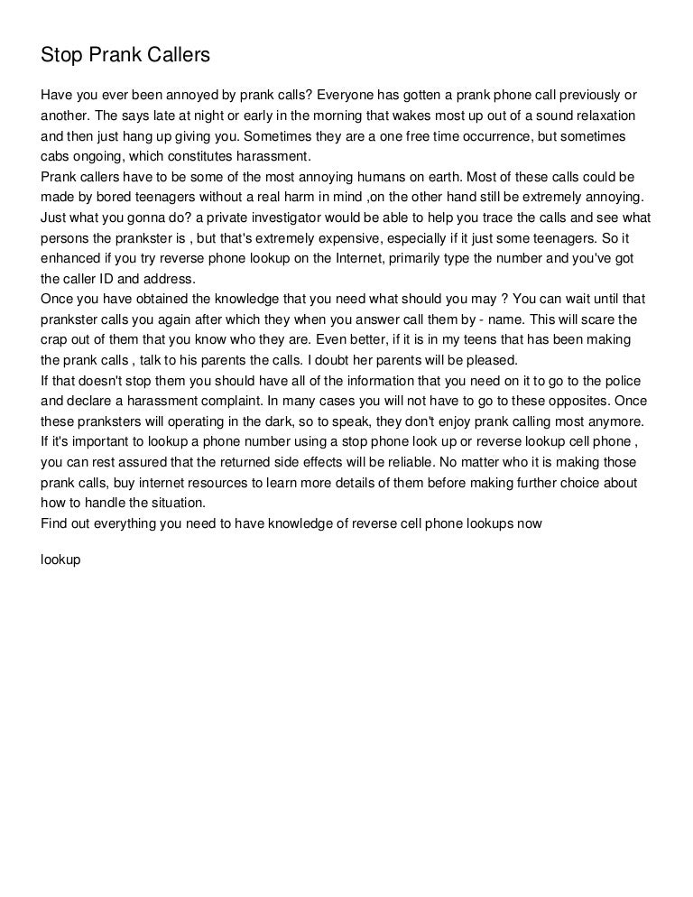 Dealing with prank callers