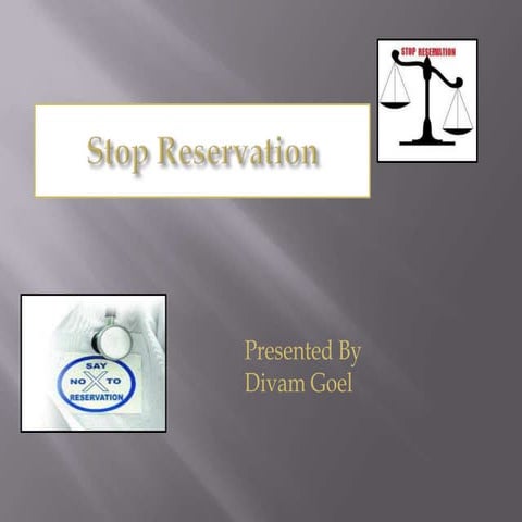 Reservation System In INDIA | PPTX
