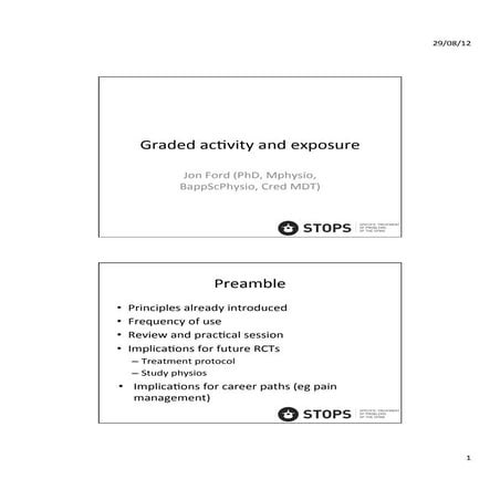 STOPS Back Pain - Graded Activity and Exposure
