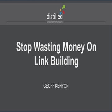 Stop wasting money on link building