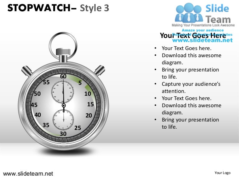 Stopwatch style design 3 powerpoint presentation templates.