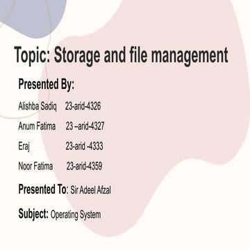 Storage and file management.pptx for the help of students | PPTX
