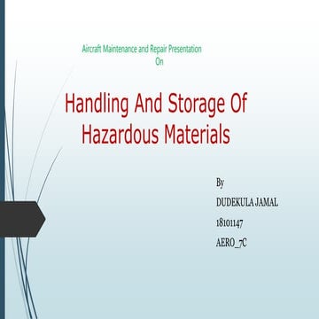 Storage and handling od hazardous materials | PPTX | Indoor ...
