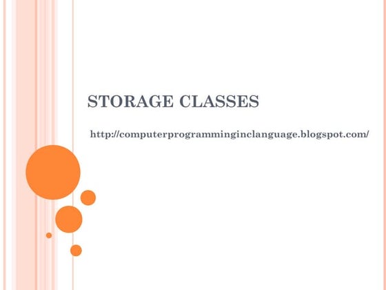 Storage class in C Language | PPT