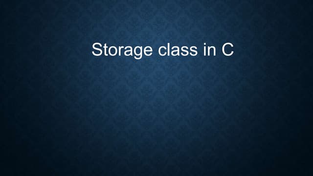 Storage class in c