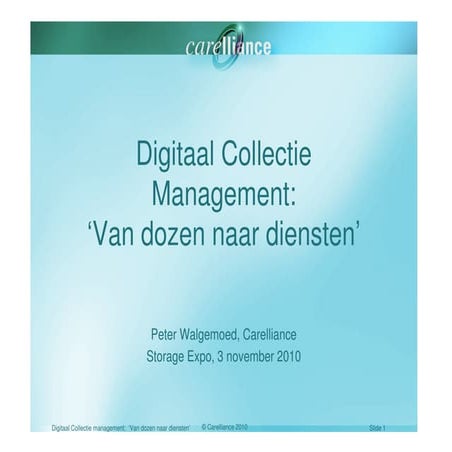 Peter Walgemoed - Digitaal collectie management  'van dozen naar diensten' (S...