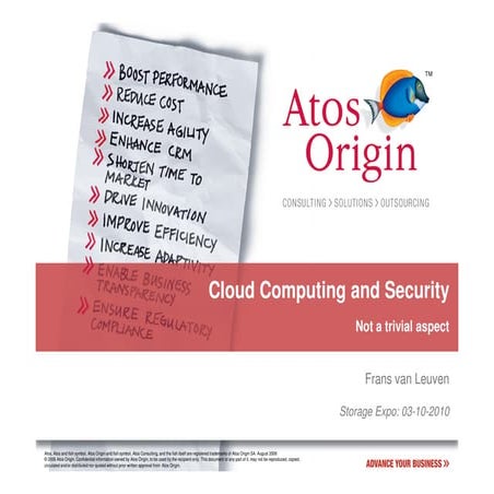 Frans van Leuven - The security aspects of Cloud Services