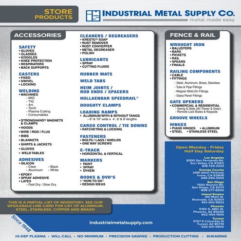 Store Products Line Card-- IMS 2014