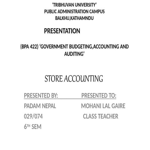 Stores and store keeping | PDF