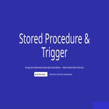 Stored Procedures and Triggers in Modern Database Systems: Concepts ...