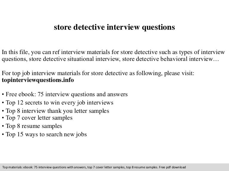 Store detective interview questions