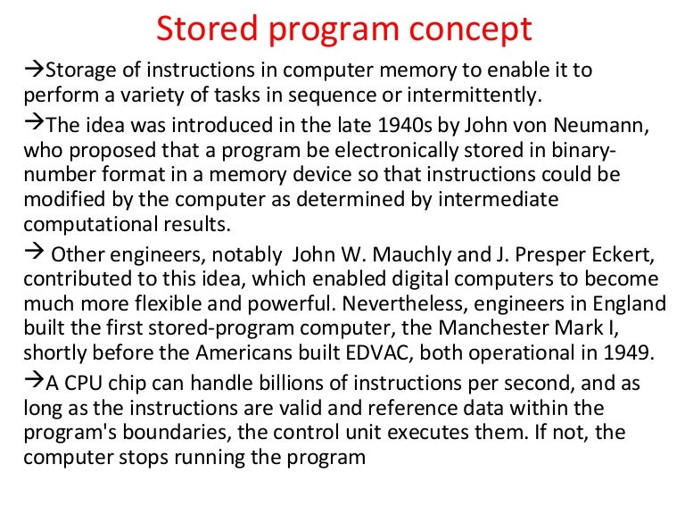 Stored program concept