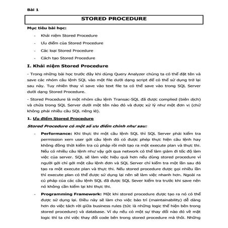 Store procedure | PDF