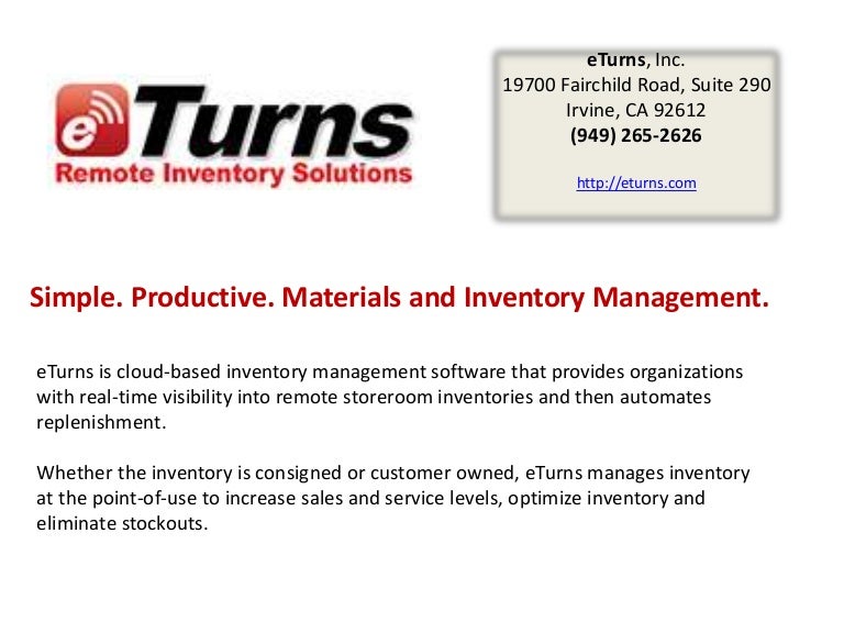 Storeroom inventory management