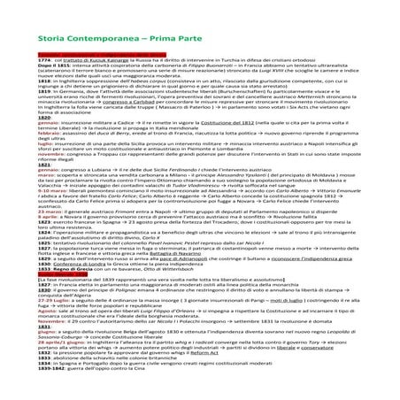 Storia contemporanea   prima parte