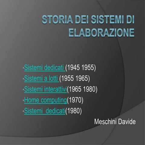 Storia dei sistemi di elaborazione