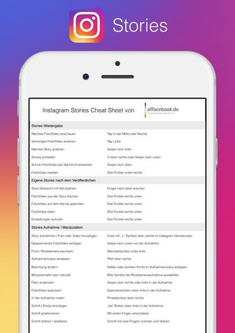 allfacebook.de - Instagram Stories cheat sheet
