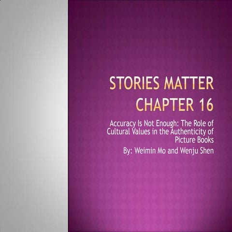Stories matter