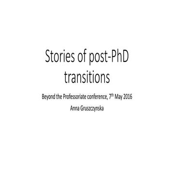 Stories of post-PhD transitions