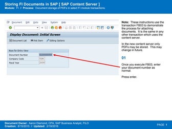 Storing fi documents in sap content server