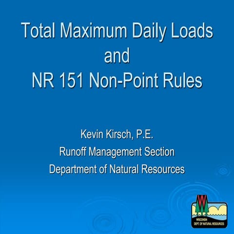 Stormwater regulations and their relationship to tmd ls