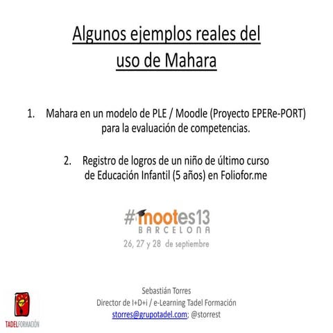Ejemplos reales de uso de Mahara | PPTX