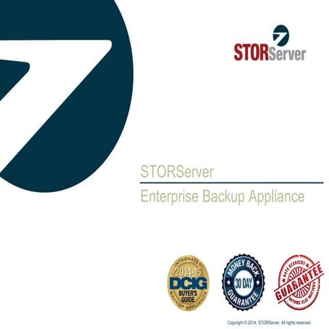 STORServer Enterprise BackUp Appliance: Roadshow Presentation