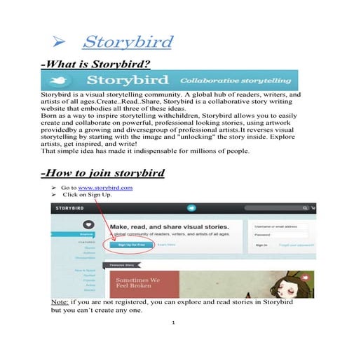Storybird tutorial